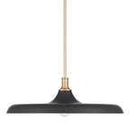 Hunter 48148 Matte Black Moriso 1 Light Large Pendant Black Image 1