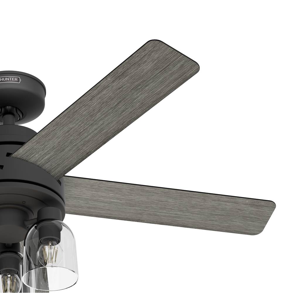 Hunter 52650 Matte Black Hunter 52 Inch Lochemeade Matte Black Ceiling Fan With Led Light Kit And Handheld Remote Image 5