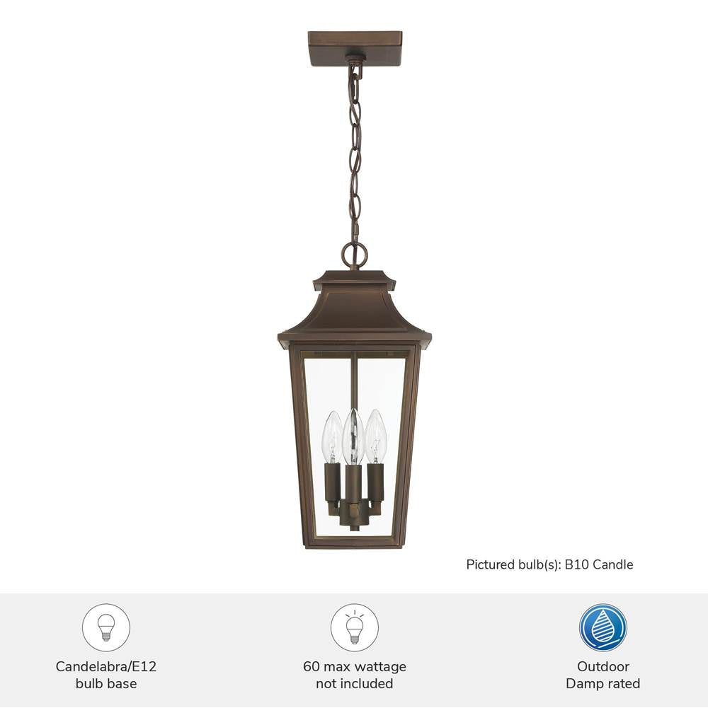 Hunter 46085 Matte Bronze Hunter Spring Cove Matte Bronze With Clear Glass 3 Light Image 5