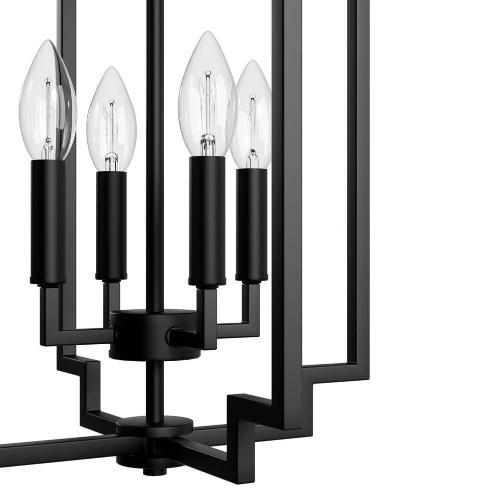 Hunter Zoanne Matte Black 4 Light Pendant Ceiling Light Fixture