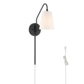 Hunter 48174 Matte Black Valley Park 1 Light Large Pin Up Sconce Black Image 1