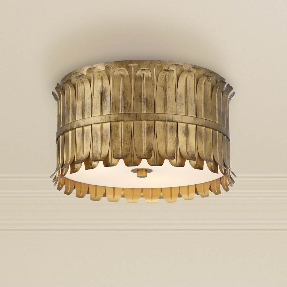 Hunter 48258 Brushed Luxe Gold Valdaz 3 Light Large Flush Gold Image 5