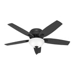 Hunter 52396 Matte Black 52 Inch Newsome Matte Black Low Profile Ceiling Fan With Led Light Kit And Pull Chain Image 6