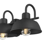 Hunter 48230 Matte Black Hunter Mill Valley Matte Black 3 Light Medium Bathroom Vanity Wall Light Fixture Image 4