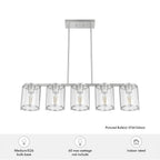 Hunter 48012 Brushed Nickel Astwood Brushed Nickel With Clear Glass 5 Light Chandelier Ceiling Light Fixture Image 3