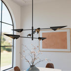 Hunter 48140 Matte Black Merian 6 Light Large Chandelier Black Image 6
