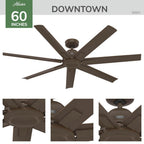 Hunter 50001 Matte Bronze 60 In Downtown - Matte Bronze Image 6