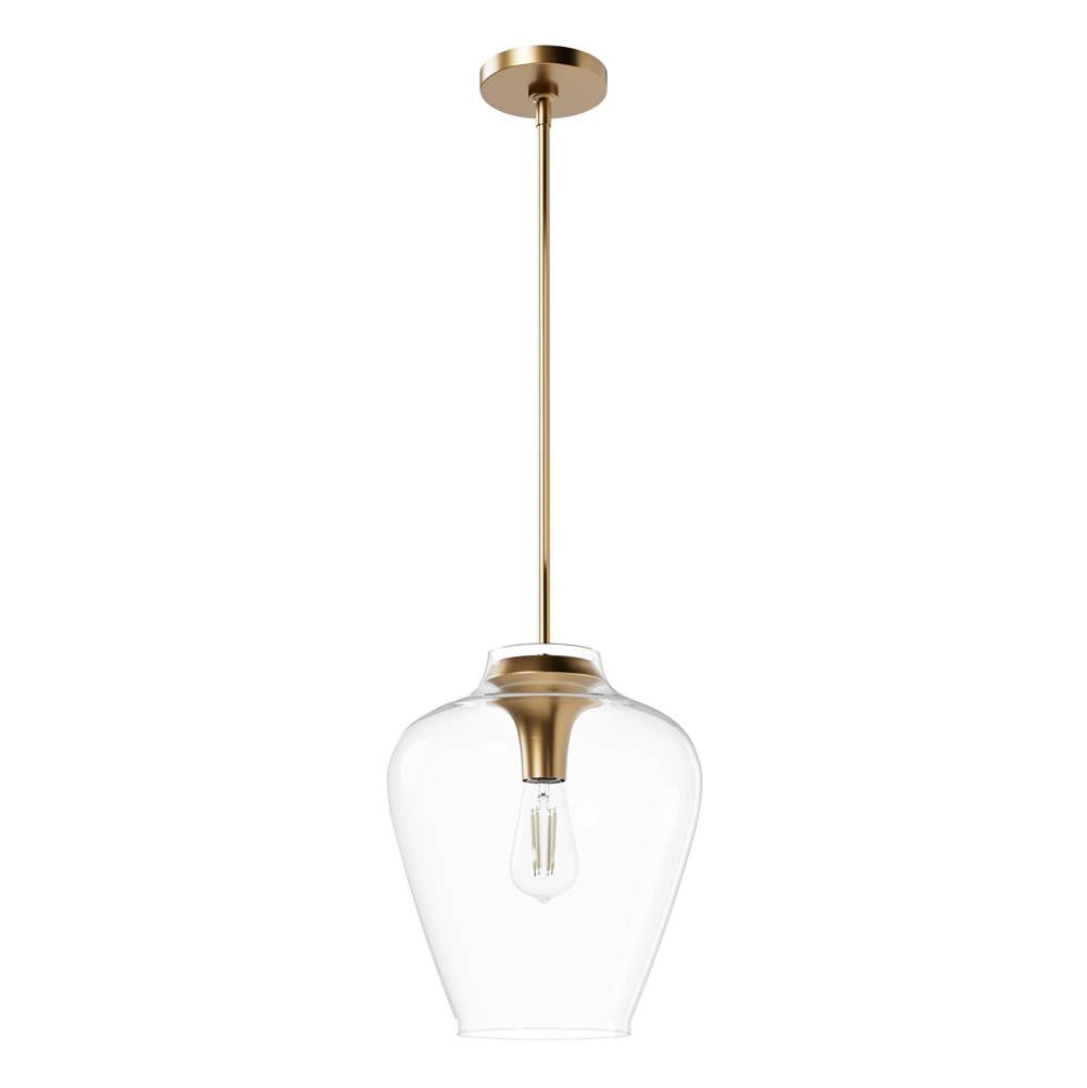 Hunter 45234 Alturas Gold Vidria Alturas Gold With Clear Glass 1 Light Pendant Ceiling Light Fixture Image 1