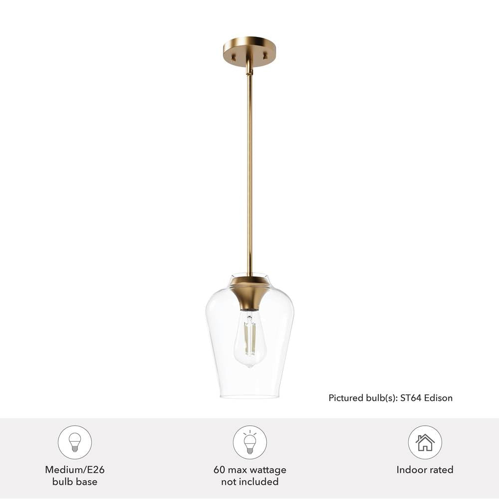Hunter 45233 Alturas Gold Vidria Alturas Gold With Clear Glass 1 Light Pendant Ceiling Light Fixture Image 2
