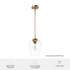 Hunter 45233 Alturas Gold Vidria Alturas Gold With Clear Glass 1 Light Pendant Ceiling Light Fixture Image 2