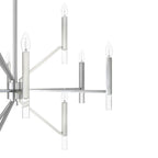 Hunter 19528 Brushed Nickel Hunter Sunjai Brushed Nickel 12 Light Chandelier Ceiling Light Fixture Image 3