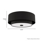Hunter 48123 Matte Black Brookside 2 Light Medium Flush Black Image 5