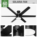 Hunter 59624 Matte Black 60'' Solaria - Matte Black Image 1