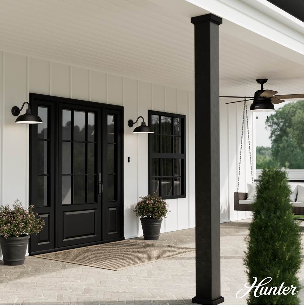 Hunter 46001 Matte Black,White Mill Valley Matte Black And White 1 Light Medium Image 3