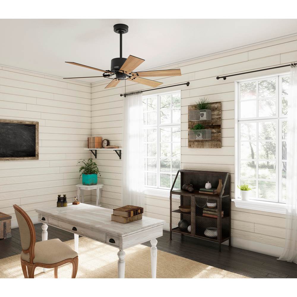 Hunter 51817 Matte Black 52 Inch Gilrock Matte Black Ceiling Fan And Pull Chain Image 4