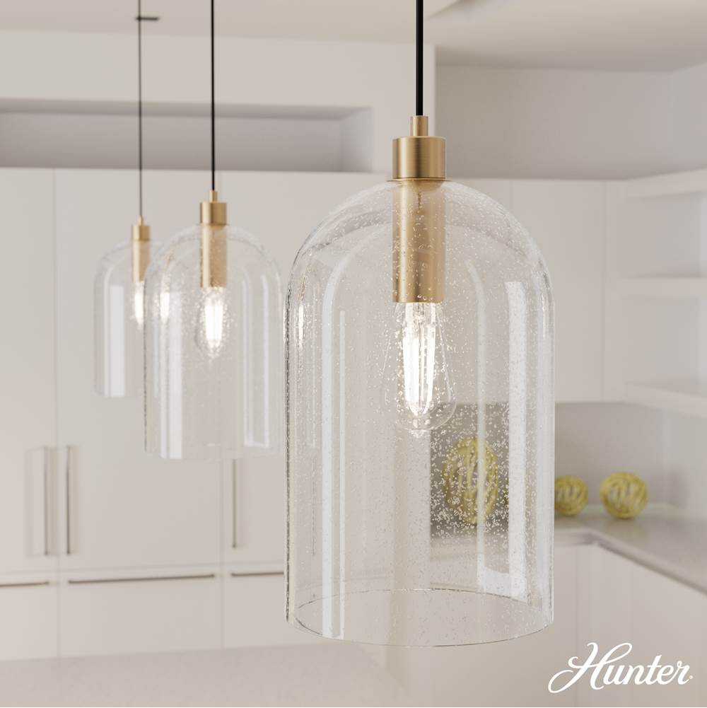 Hunter 45228 Alturas Gold Lochemeade Alturas Gold With Clear Seeded Glass 1 Light Pendant Ceiling Light Fixture Image 4