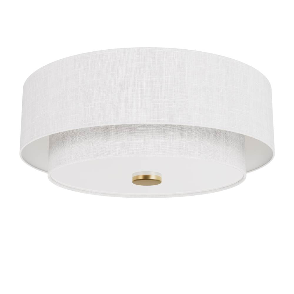 Hunter 48122 Luxe Gold Brookside 2 Light Medium Flush White Image 1