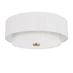 Hunter 48122 Luxe Gold Brookside 2 Light Medium Flush White Image 1