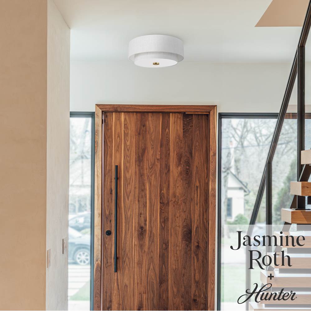 Hunter Brookside 2 Light Medium Flush White
