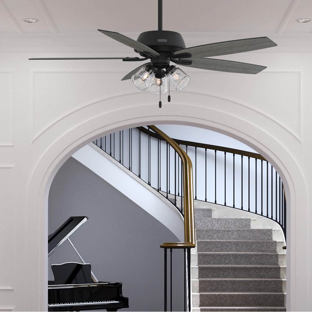 Hunter 51614 Matte Black 60 Inch Dondra Matte Black Ceiling Fan With Led Light Kit And Pull Chain Image 3