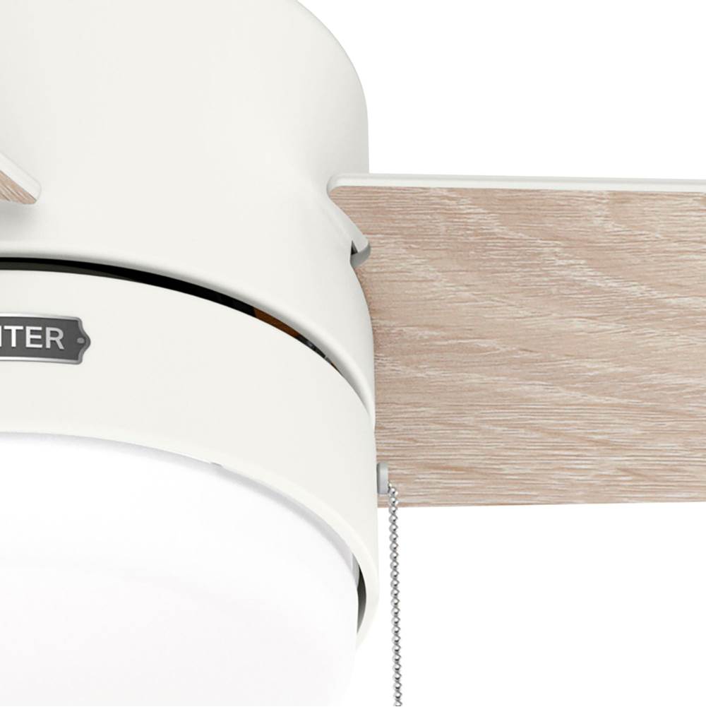 Hunter 51972 Matte White 52 Inch Brunner Matte White Low Profile Ceiling Fan With Led Light Kit And Pull Chain Image 7