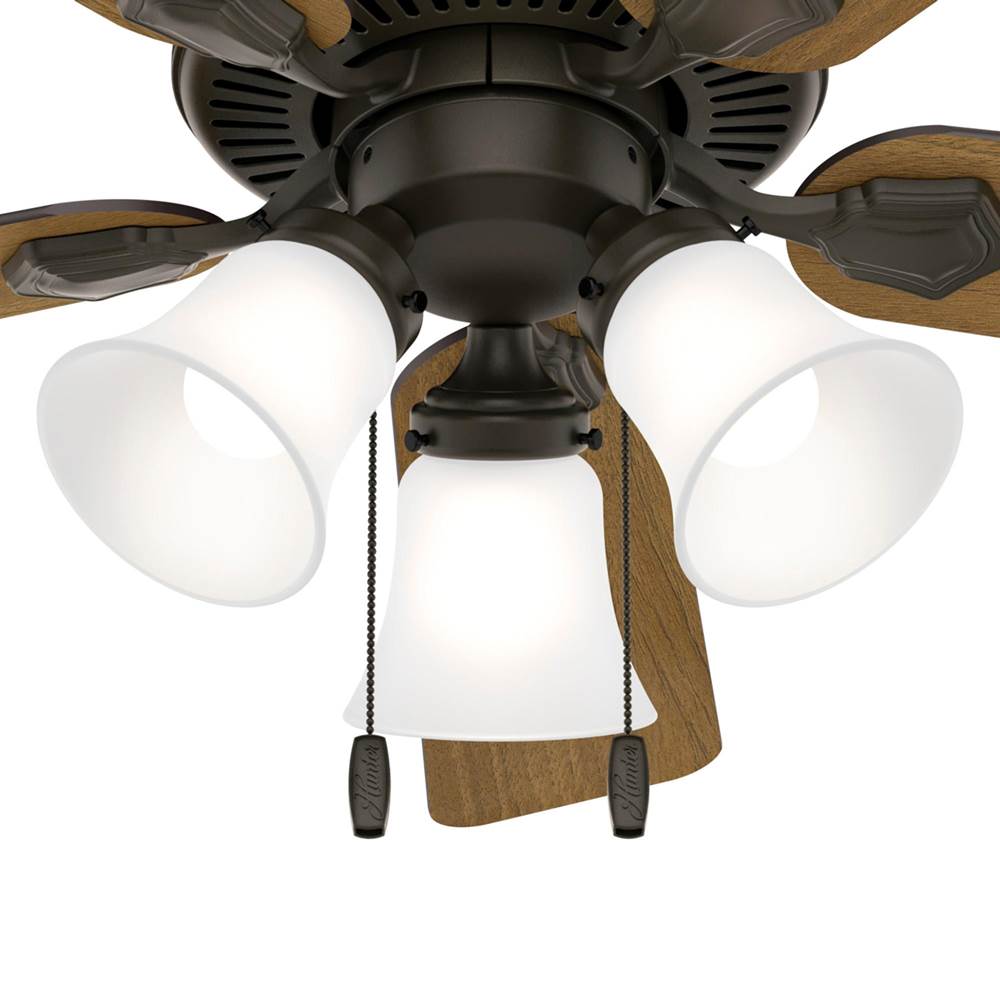 Hunter Swanson Hunter 44 Inch Swanson New Bronze Ceiling Fan With Led Light Kit And Pull Chain