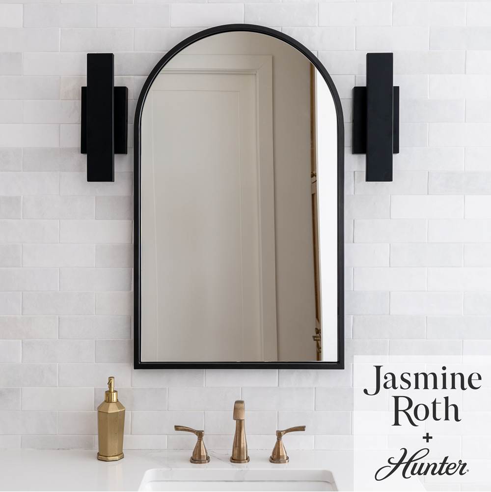 Hunter 13132 Matte Black Canoga Matte Black 1 Light Small Sconce Wall Light Fixture Image 2