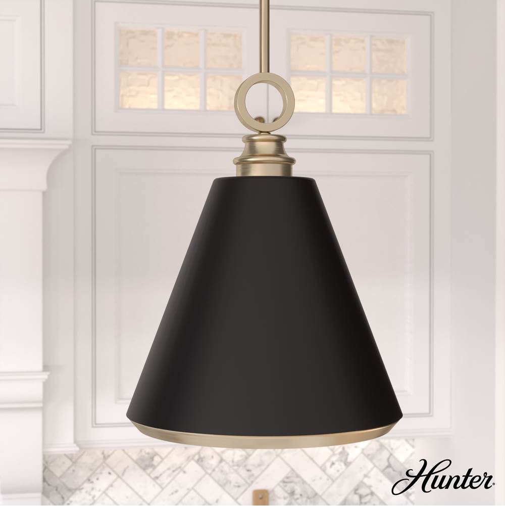 Hunter 19444  Klein 1 Light Metal Pendant 12 Inch Image 3