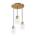 Hunter 13063 Alturas Gold Hartland Alturas Gold With Seeded Glass 3 Light Cluster Ceiling Light Fixture Image 1