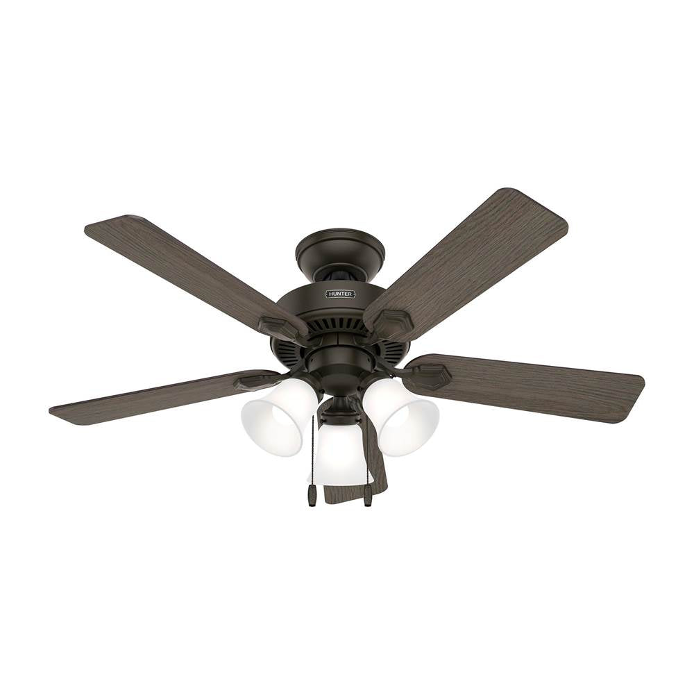 Hunter 52781 New Bronze Hunter 44 Inch Swanson New Bronze Ceiling Fan With Led Light Kit And Pull Chain Image 7