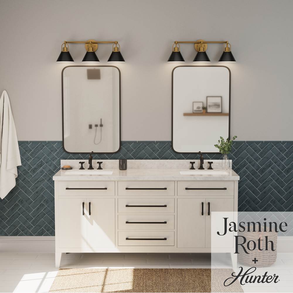 Hunter Carrington Isle Carrington Isle 3 Light Medium Vanity Black