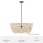 Hunter 48189 Matte Bronze Autumndale 6 Light Medium Chandelier Image 3