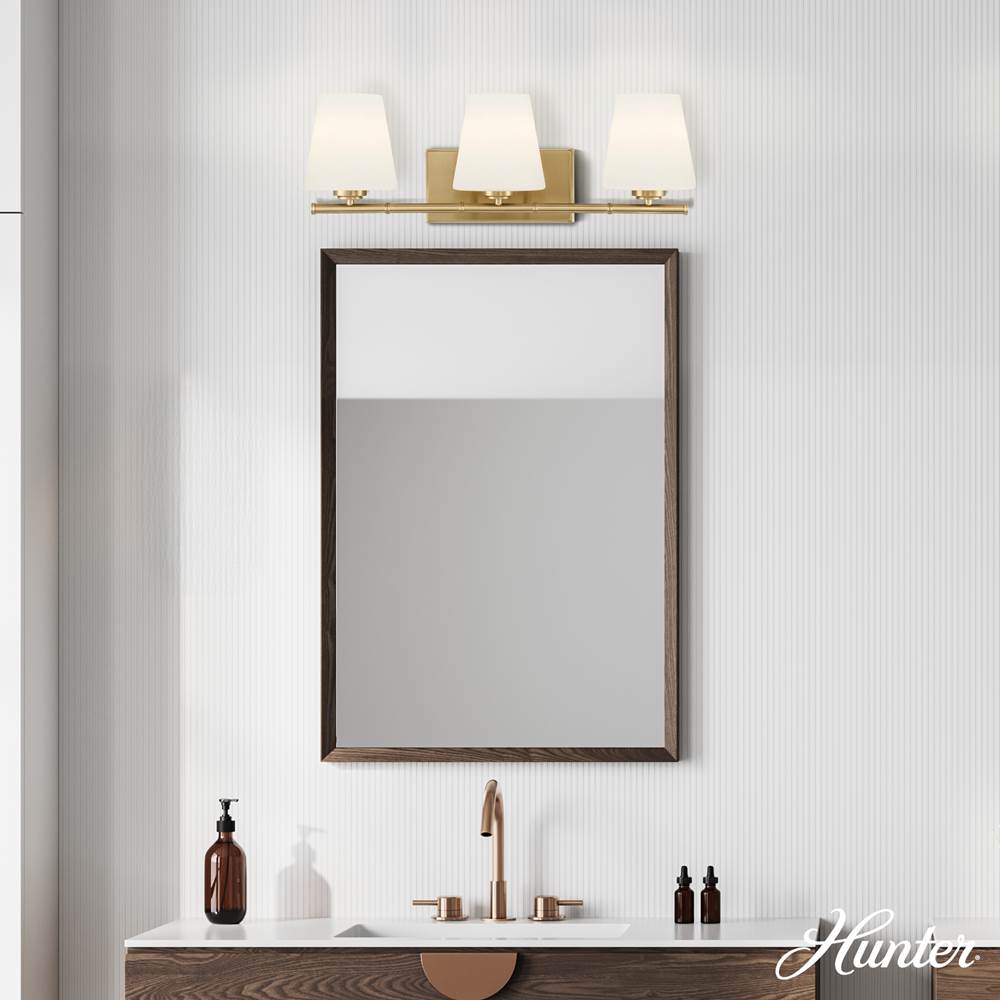 Hunter Fauna Grove Fauna Grove 3 Light Medium Vanity Gold