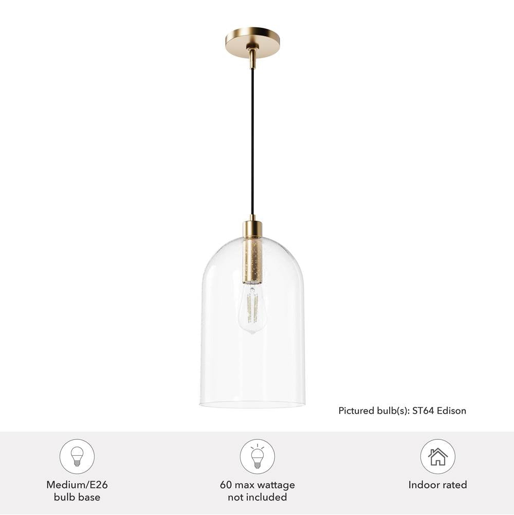 Hunter 45228 Alturas Gold Lochemeade Alturas Gold With Clear Seeded Glass 1 Light Pendant Ceiling Light Fixture Image 2