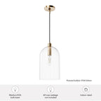 Hunter 45228 Alturas Gold Lochemeade Alturas Gold With Clear Seeded Glass 1 Light Pendant Ceiling Light Fixture Image 2