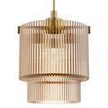 Hunter 13150 Luxe Gold Ontario Luxe Gold With Amber Glass 3 Light Pendant Ceiling Light Fixture Image 1