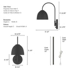 Hunter 48176 Matte Black Erling 1 Light Large Pin Up Sconce Black Image 6