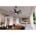 Hunter 51535 Matte Black 52 Inch Brazos Matte Black Damp Rated Ceiling Fan With Led Light Kit And Handheld Remote Image 2
