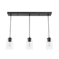 Hunter 13070 Noble Bronze Hartland Noble Bronze With Seeded Glass 3 Light Cluster Ceiling Light Fixture Image 1