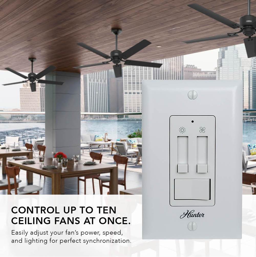 Hunter 99816 Fresh White Multi-fan Wall Control Image 5