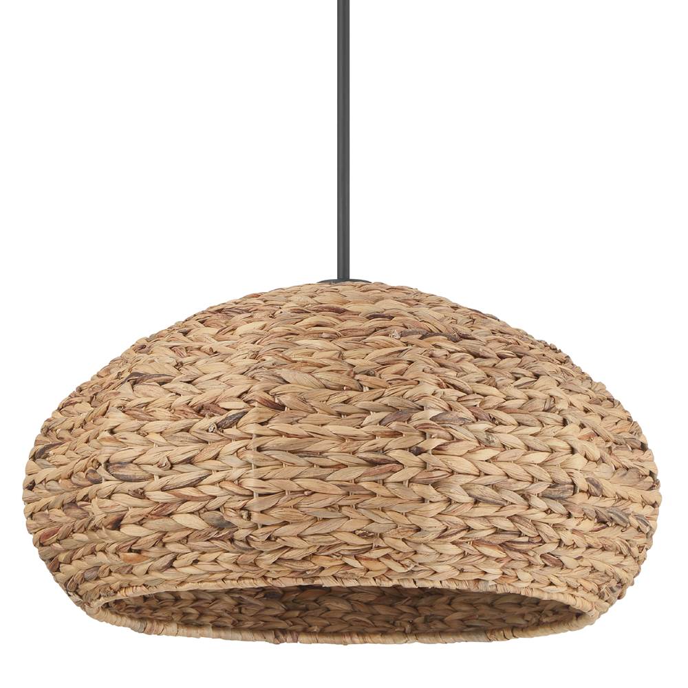 Hunter 48070 Matte Black Cambria Matte Black 3 Light Extra Large Pendant Ceiling Light Fixture Image 1