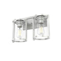 Hunter 48002 Brushed Nickel Astwood Brushed Nickel With Clear Glass 2 Light Vanity Wall Light Fixture Image 1