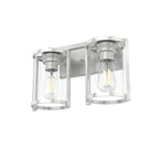 Hunter 48002 Brushed Nickel Astwood Brushed Nickel With Clear Glass 2 Light Vanity Wall Light Fixture Image 1