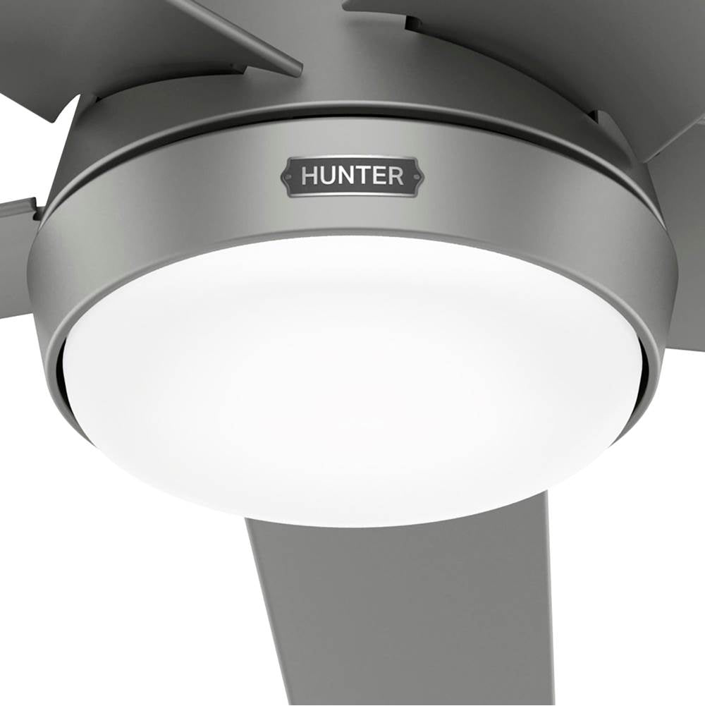 Hunter Skyflow Hunter 52 Inch Skyflow Matte Silver Weathermax Indoor / Outdoor Ceiling Fan With Led Light Kit And Wall Control