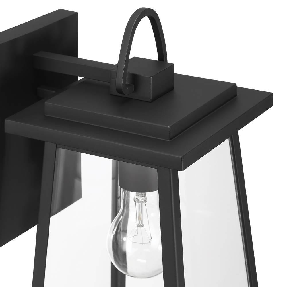 Hunter 46054 Matte Black Ivory Dusk Outdoor 1 Light Medium Wall Light Black Image 3