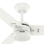 Hunter 52980 Fresh White 60 Inch Cassius Energy Star Fresh White Damp Rated Ceiling Fan And Wall Control Image 5