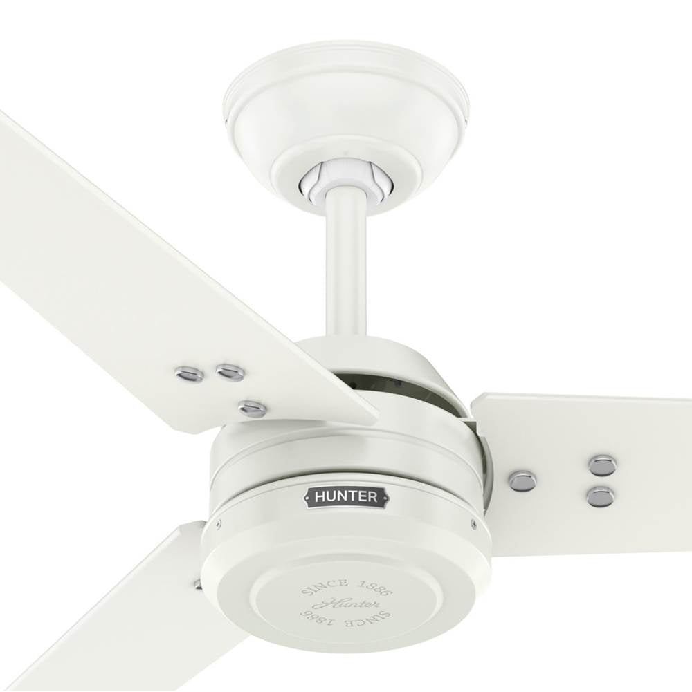 Hunter 52980 Fresh White 60 Inch Cassius Energy Star Fresh White Damp Rated Ceiling Fan And Wall Control Image 5