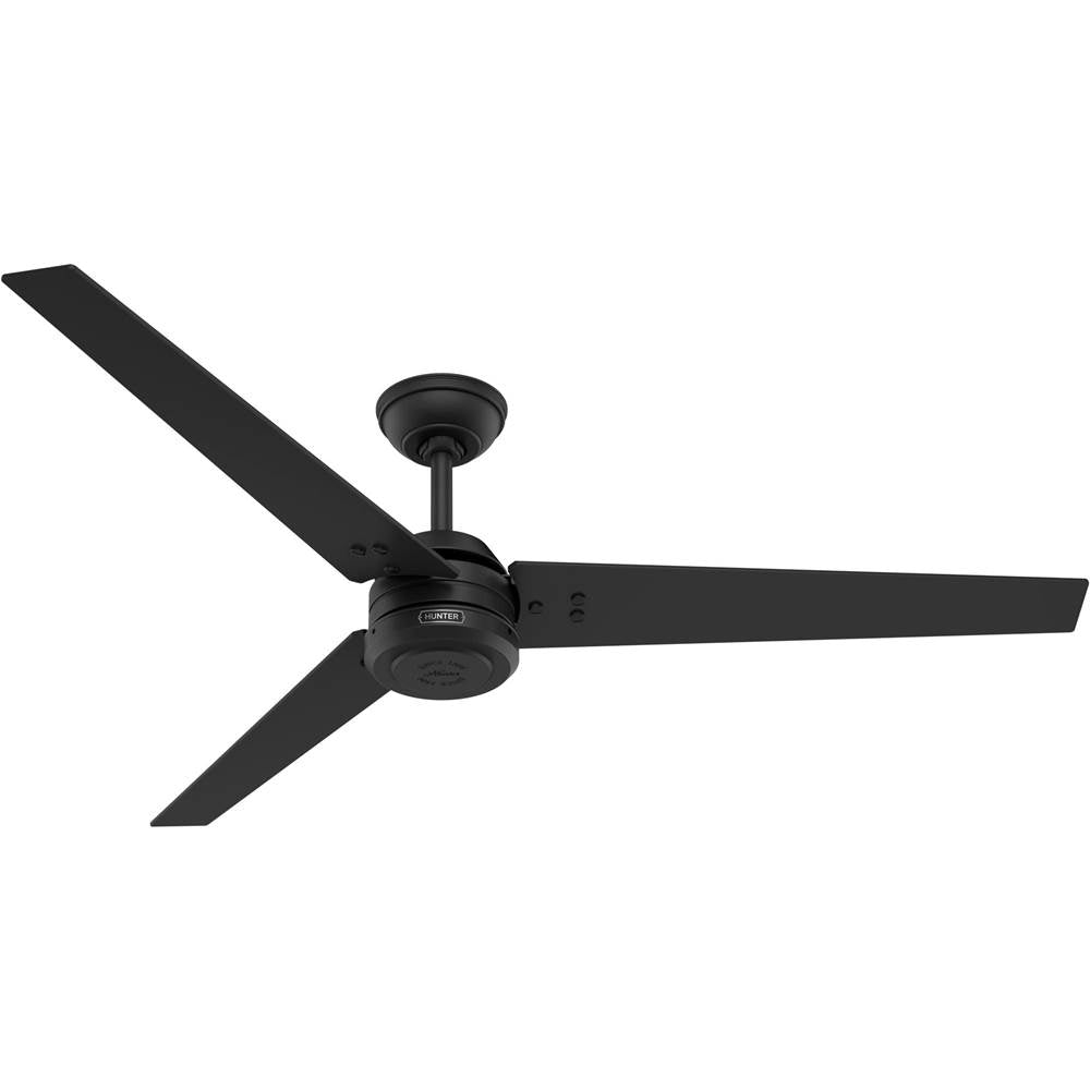 Hunter Cassius 60 Inch Cassius Energy Star Matte Black Damp Rated Ceiling Fan And Wall Control
