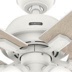 Hunter 52350 Matte White 44 Inch Crystal Peak Matte White Ceiling Fan With Led Light Kit And Pull Chain Image 6