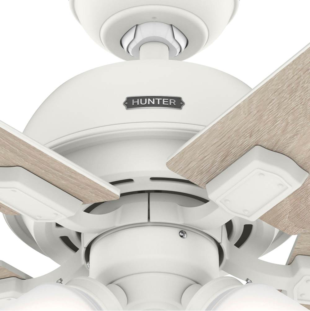 Hunter 52350 Matte White 44 Inch Crystal Peak Matte White Ceiling Fan With Led Light Kit And Pull Chain Image 6